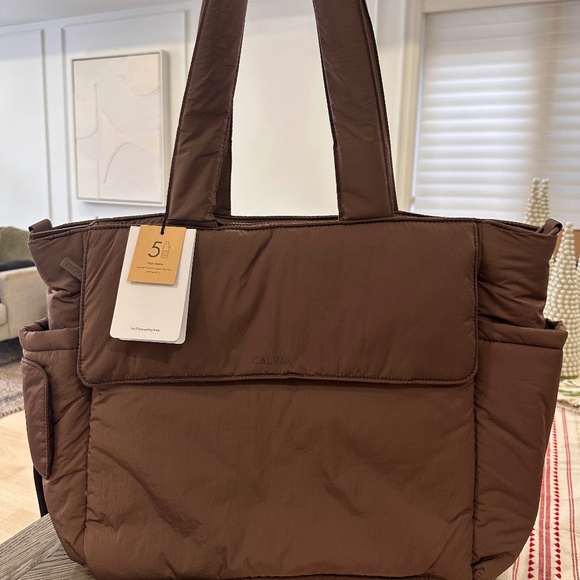 Calpak Diaper Tote Bag with Laptop Sleeve – Hazelnut (Brand New with Tags) - Picture 1 of 6